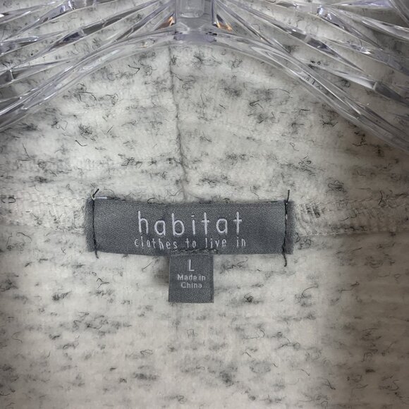 Habitat Clothes to Live In Womens L Cardigan Open Front Knit Soft Gray Pockets - Picture 2 of 12